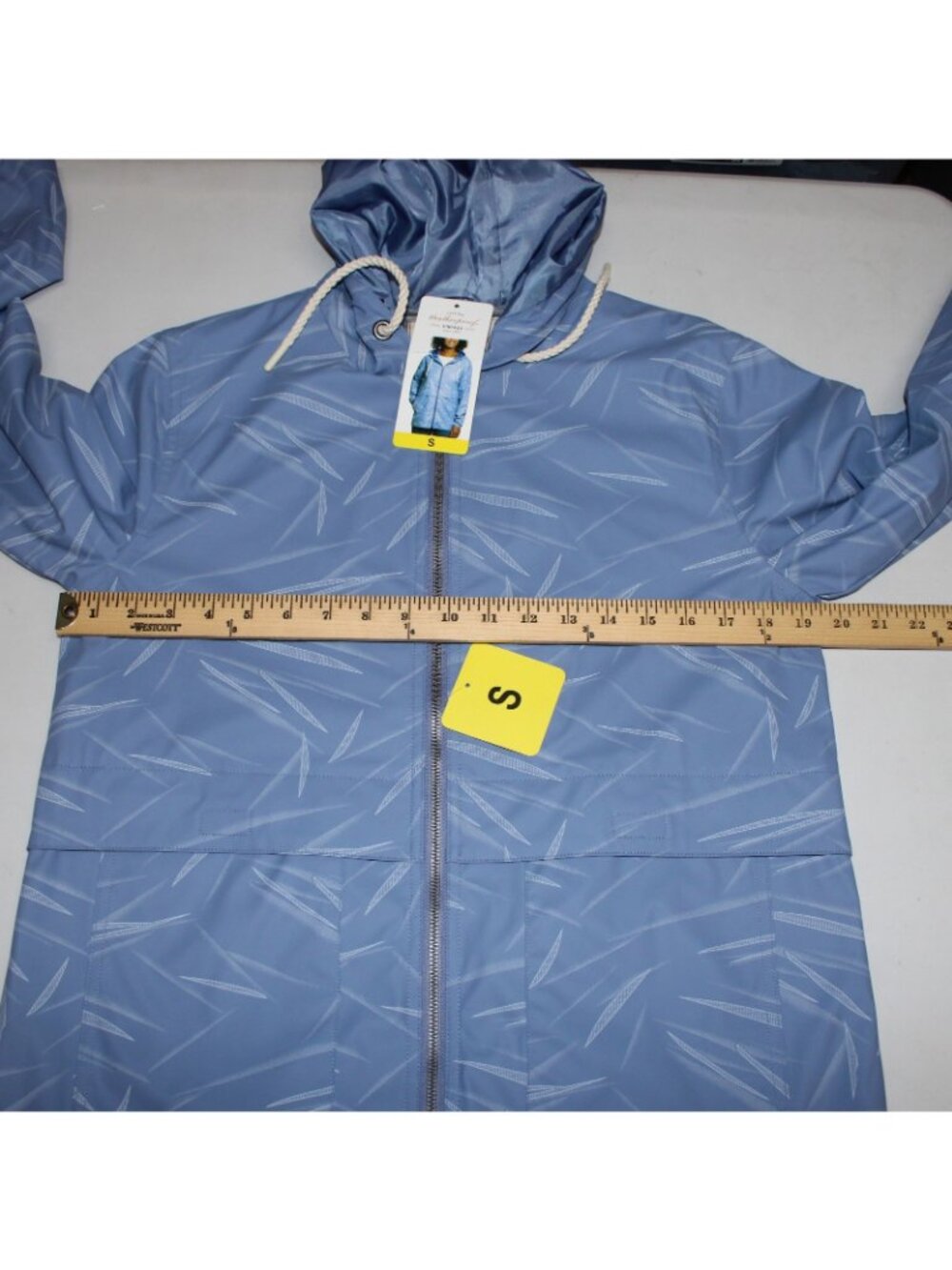 Weatherproof Jacket Sz S Blue Light Blue Hooded 100% Polyumethane Jacket - Picture 11 of 12